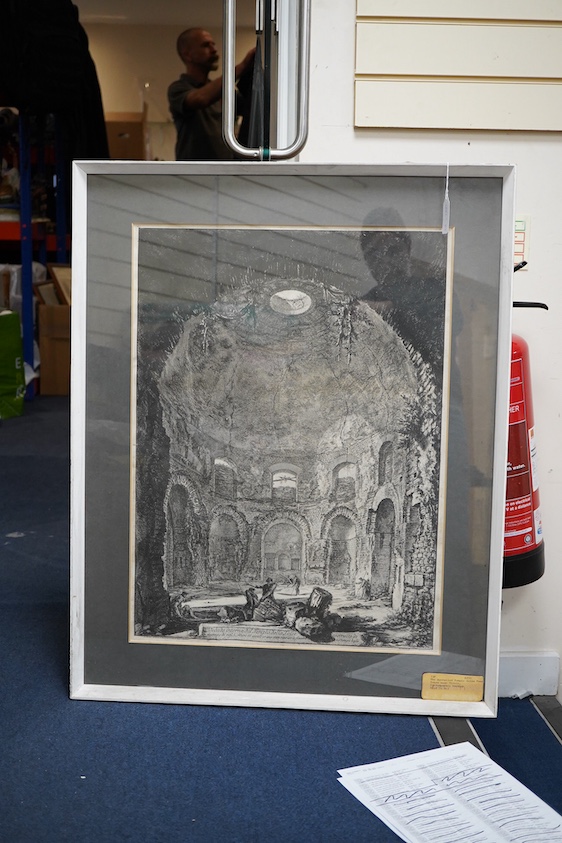 After Giovanni Battista Piranesi (Italian, 1720-1778), ‘Tempio della Tosse, near Tivoli’, etching, 63 x 47cm
